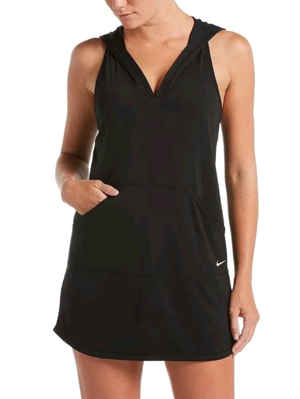 Women's Nike Solid Hooded Swim Cover-Up Dress Small Lightweight